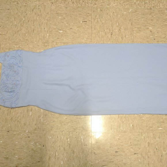 Powder Blue Maxi Gown Dress Formal Embellished - Picture 2 of 9
